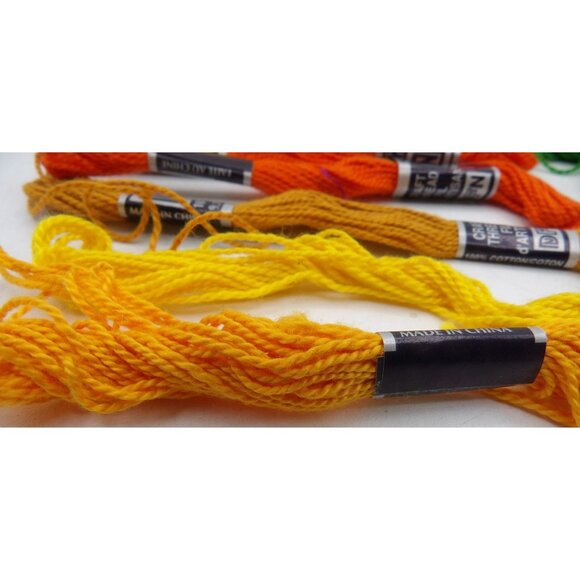 24 Skeins DMC Craft Thread 100% Cotton 15 Colors Assorted Embroidery Yarn - Picture 2 of 7